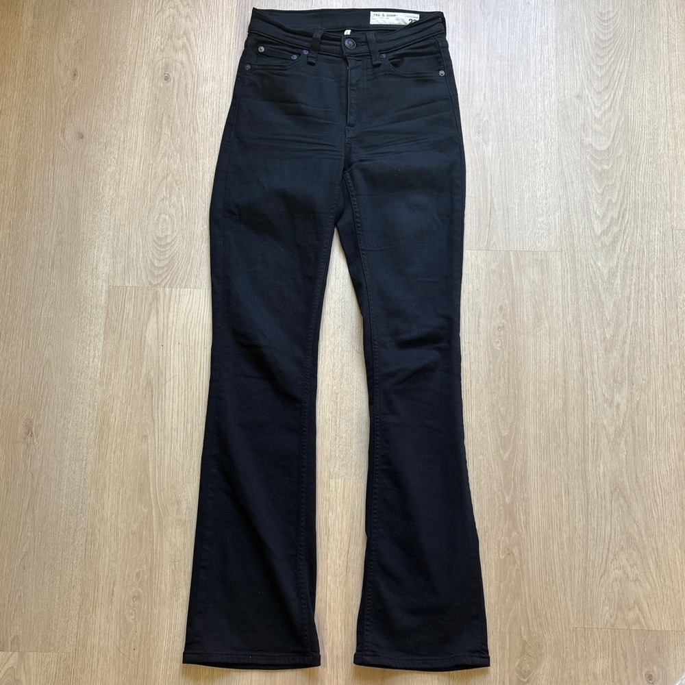 Rag & Bone Peyton Mid-Rise Bootcut‎ Jeans Black Size 23 Denim Pants